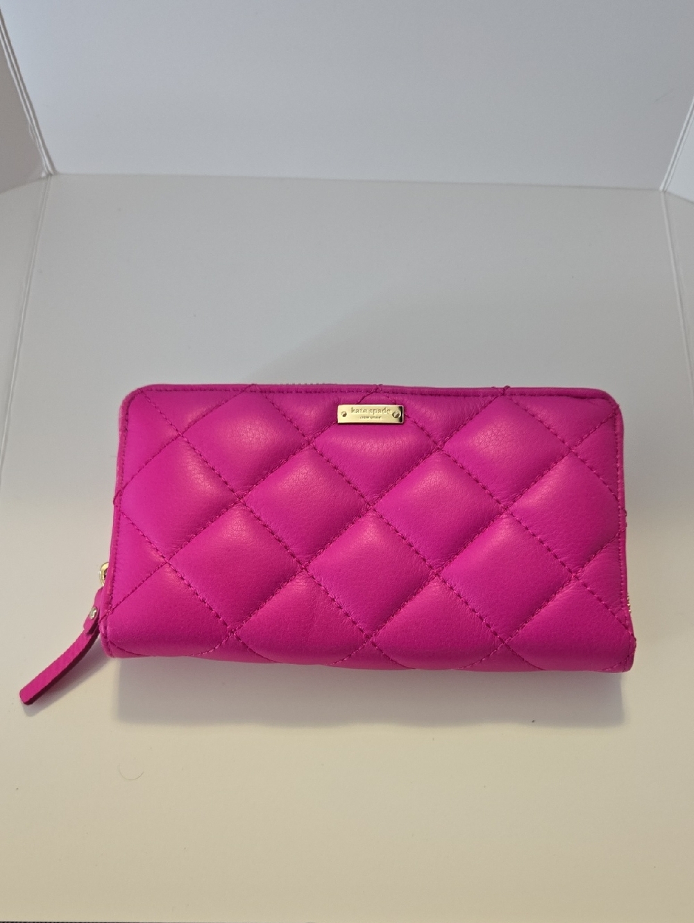 Kate Spade Quilted Zip Wallet - Hot Pink